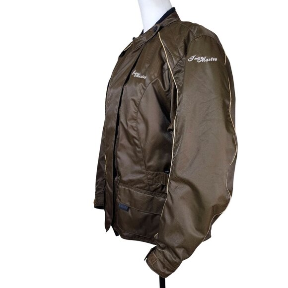 Tourmaster Trinity Series 2 Womens Motorcycle Jacket M Brown Zipout Liner Biker - Picture 2 of 16